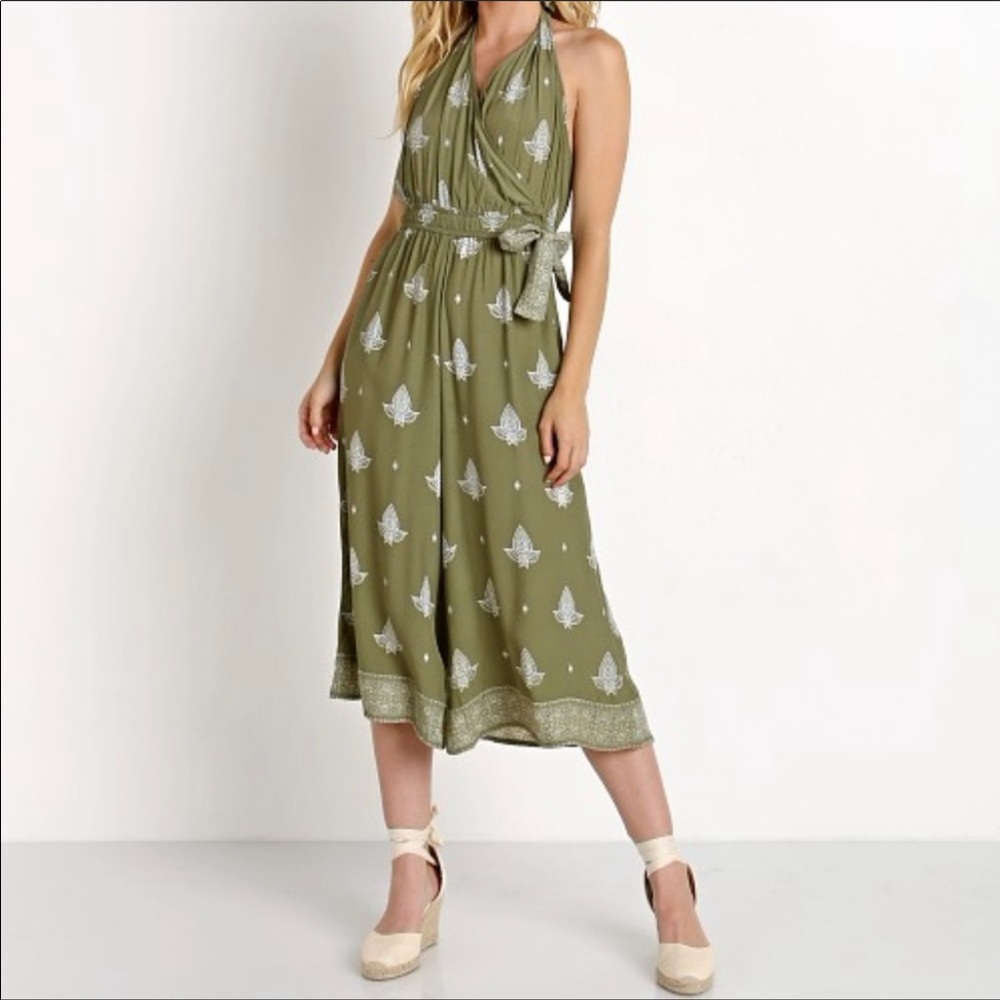 faithful the brand Lima midi halter jumpsuit